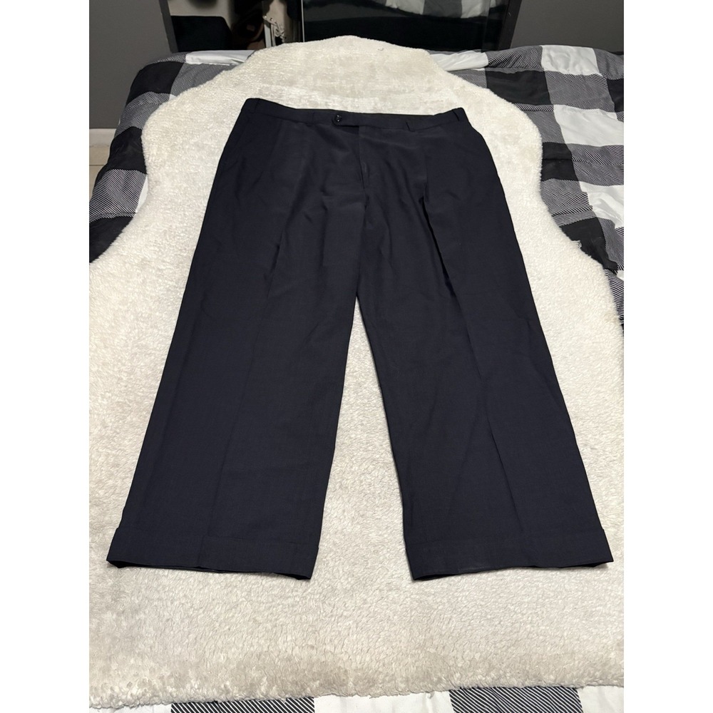 Brooks Brothers Brookease Men's Black Wool Pleated Dress Pants Size 40x27 Cuffed